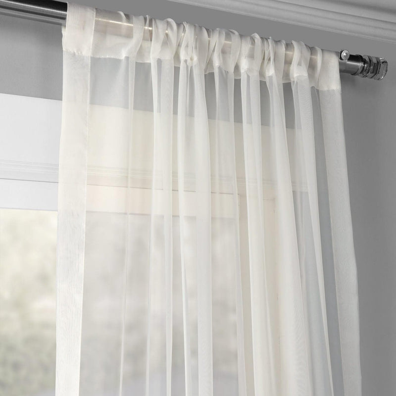 Solid Off-White Sheer Curtain Pair (2 Panels)