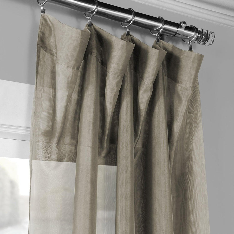 Museum Grey Extra Wide Voile Sheer Curtain - HalfPriceDrapes.com