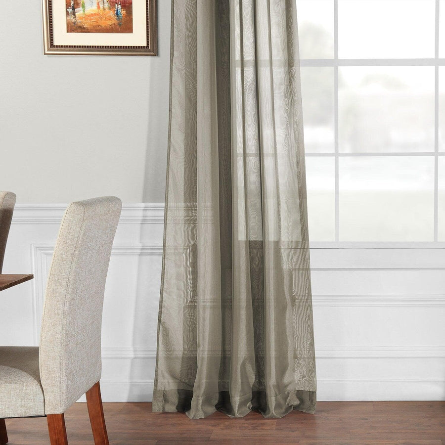 Double Layered Museum Grey Sheer Curtain