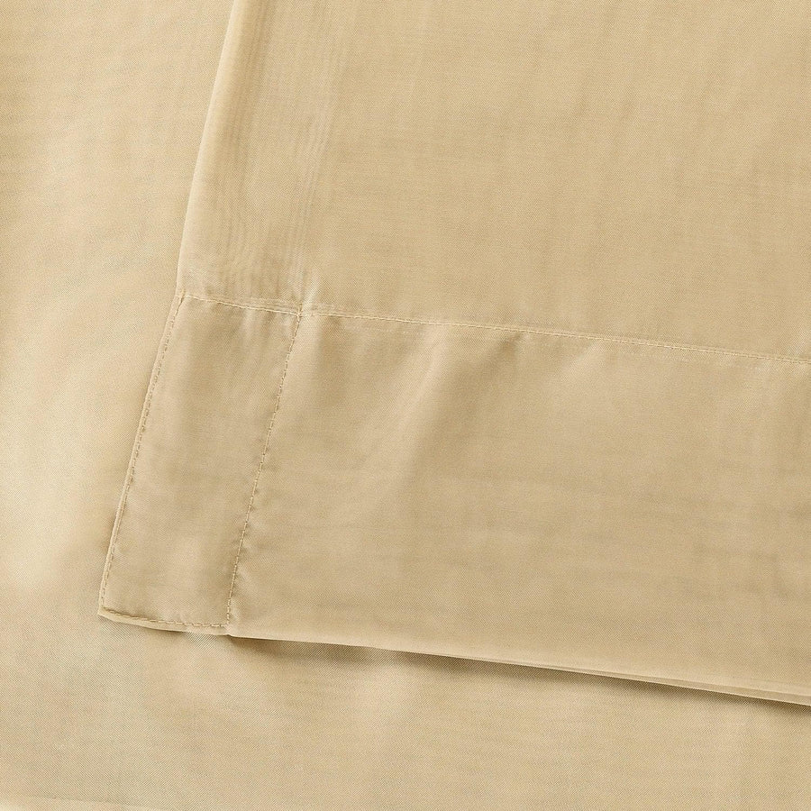 Solid Soft Tan Voile Sheer Curtain Pair (2 Panels) - HalfPriceDrapes.com