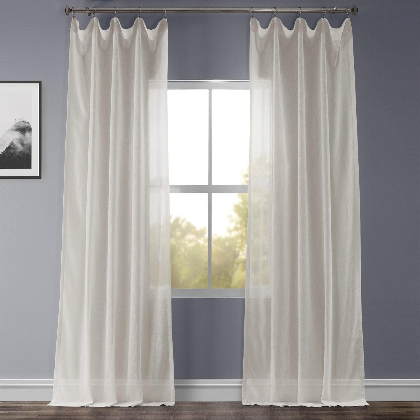 Gardenia Textured Faux Linen Sheer Curtain