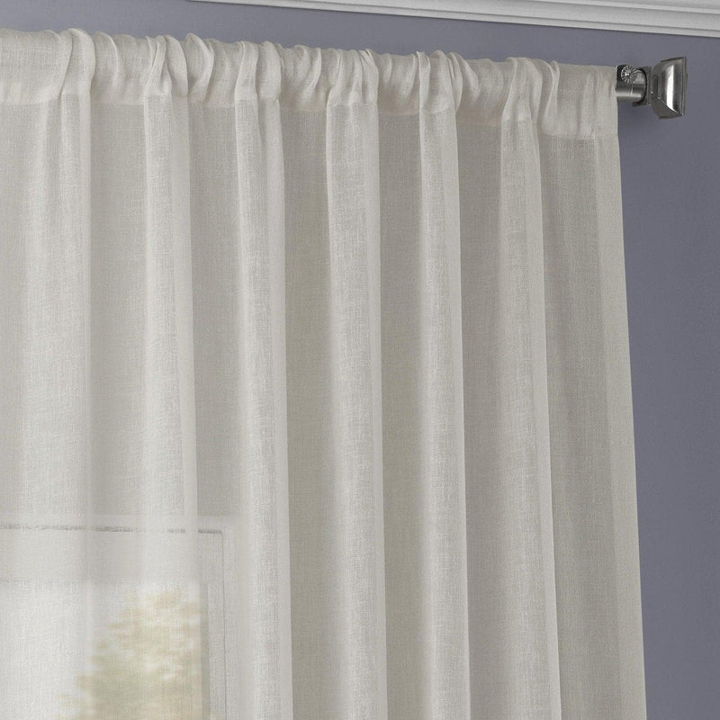 Gardenia Textured Faux Linen Sheer Curtain