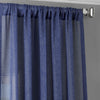 Blue Lapis Textured Faux Linen Sheer Curtain