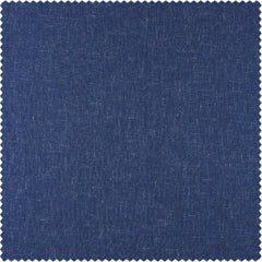 Blue Lapis Textured Faux Linen Sheer Custom Curtain