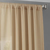 Raffia Tan Textured Faux Linen Sheer Curtain