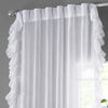 White Orchid Ruffled Faux Linen Curtain