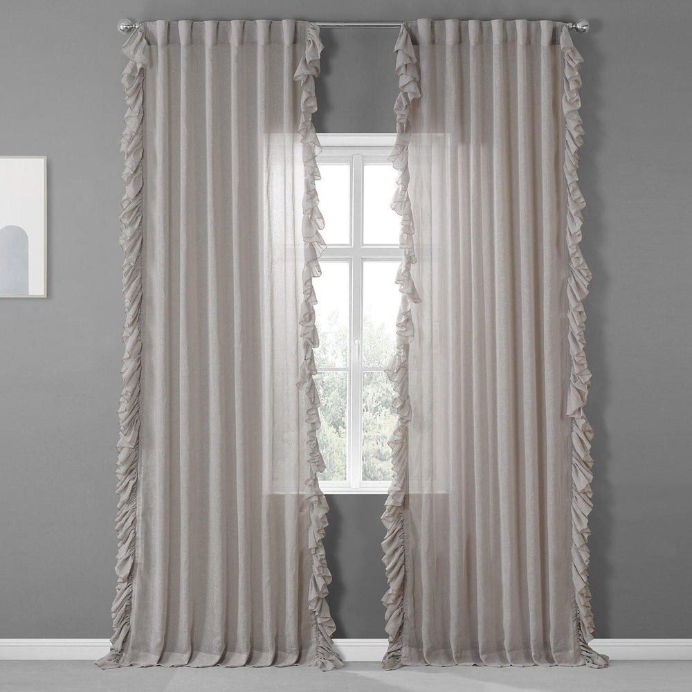 Tumbleweed Ruffled Faux Linen Curtain