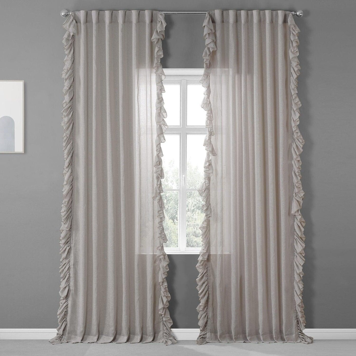 Tumbleweed Ruffled Faux Linen Curtain