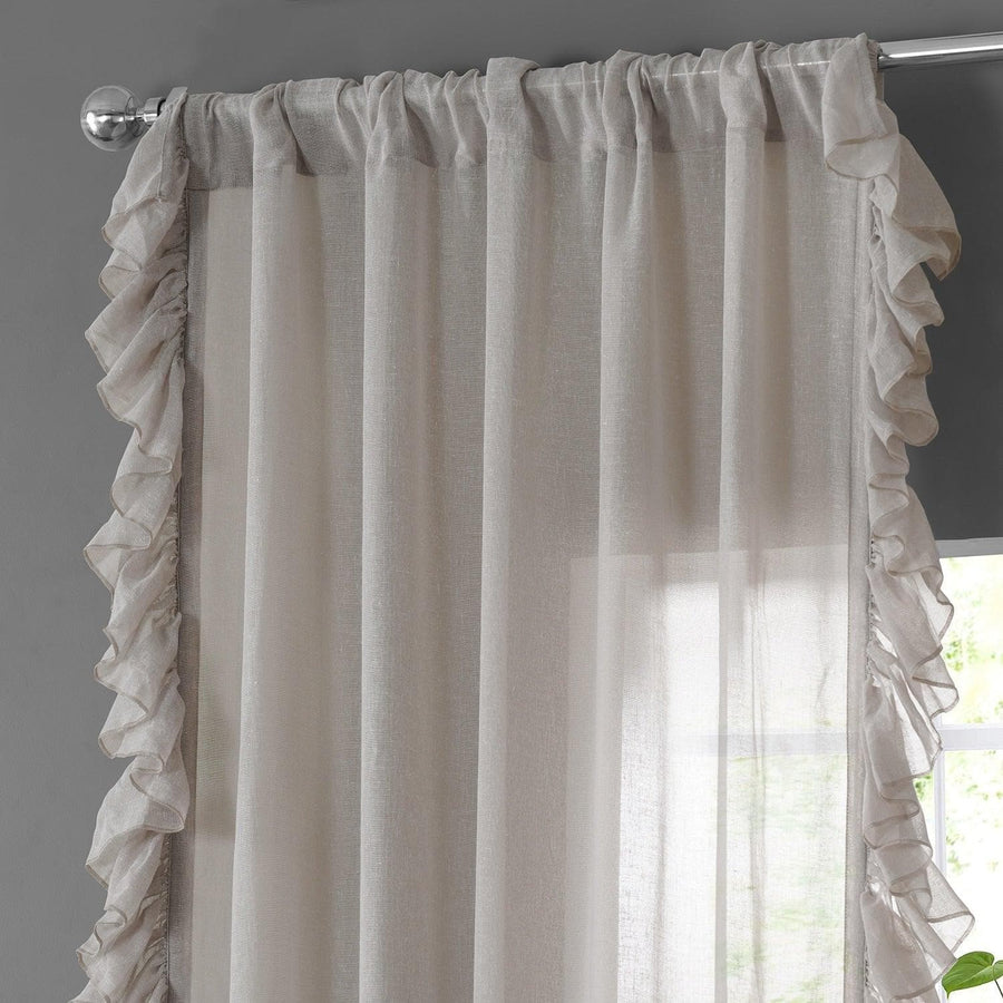 Tumbleweed Ruffled Faux Linen Curtain