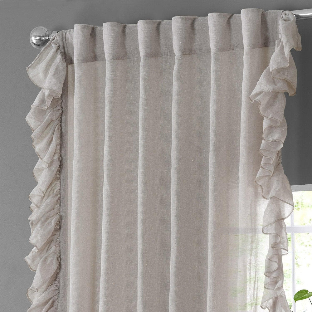 Tumbleweed Ruffled Faux Linen Curtain