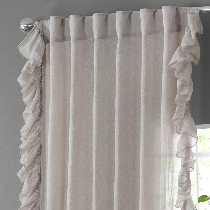 Tumbleweed Ruffled Faux Linen Curtain
