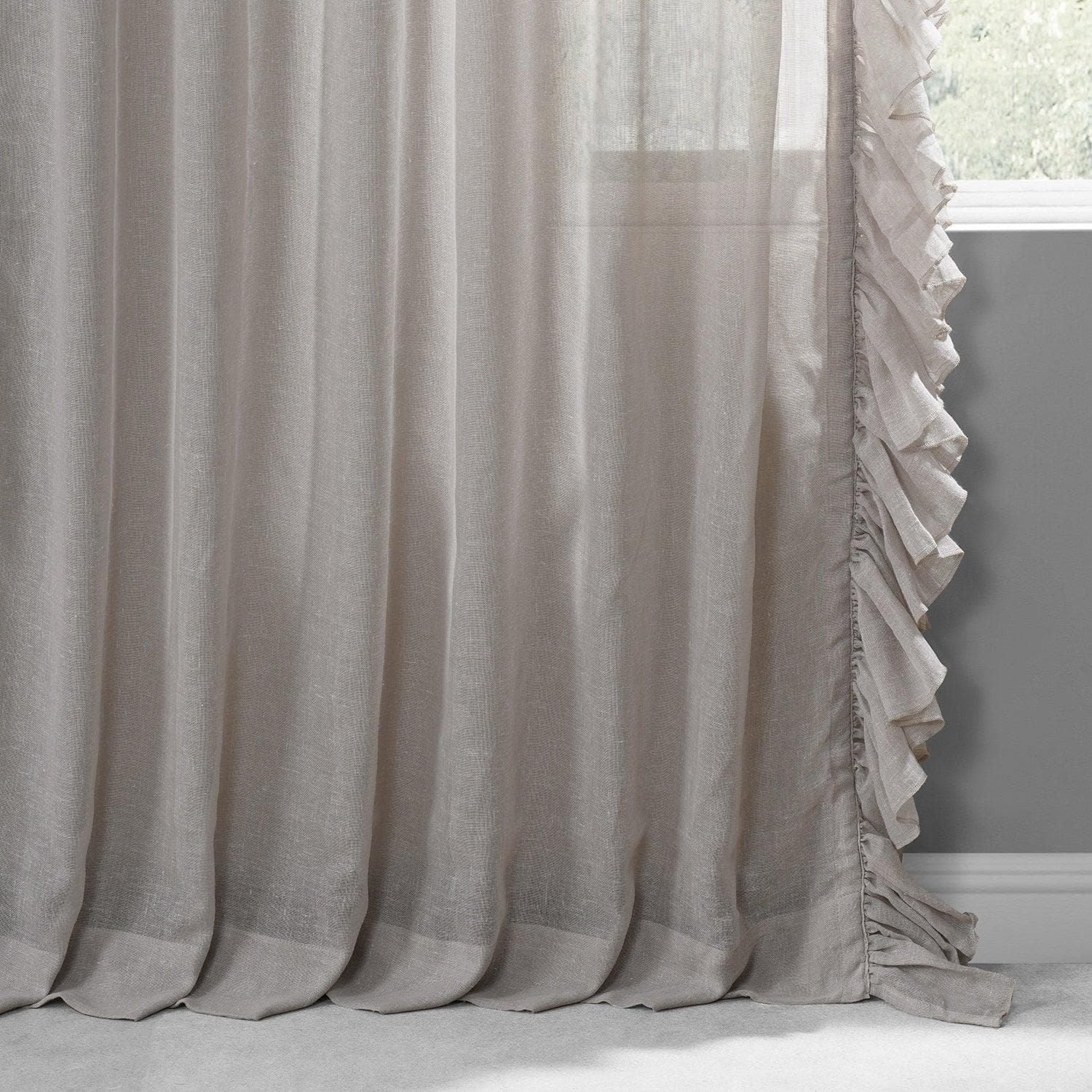 Tumbleweed Ruffled Faux Linen Curtain