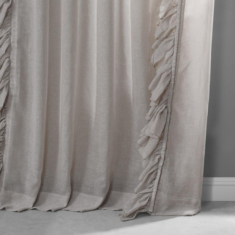 Tumbleweed Ruffled Faux Linen Curtain