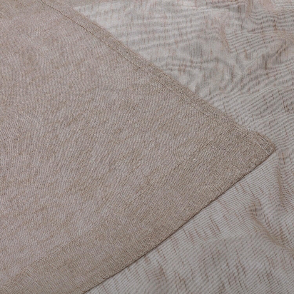 Light Grey Open Weave Linen Blend Curtain