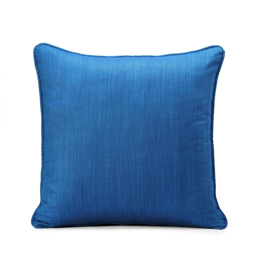 Azure Blue Designer Shantung Faux Silk Cushion Covers - Pair (2 pcs.)
