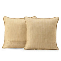 Tan Designer Shantung Faux Silk Cushion Covers - Pair (2 pcs.)