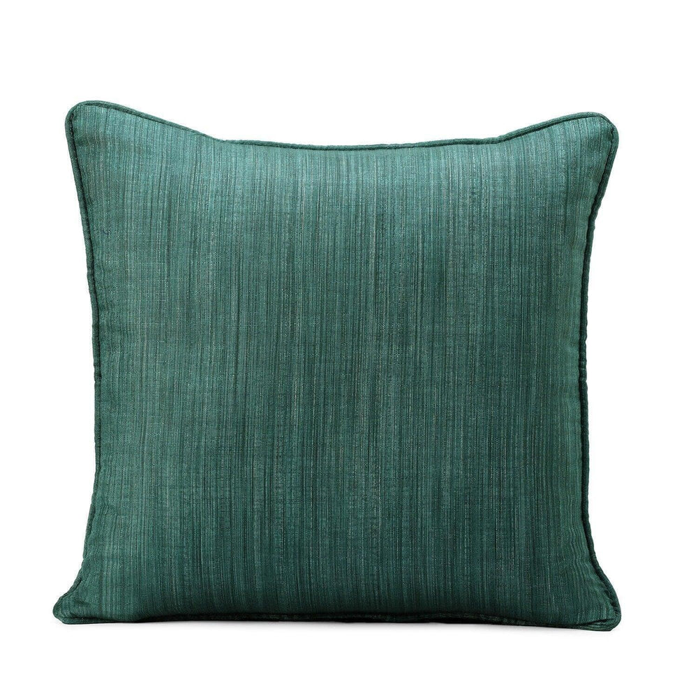 Basil Green Designer Shantung Faux Silk Cushion Covers - Pair (2 pcs.)