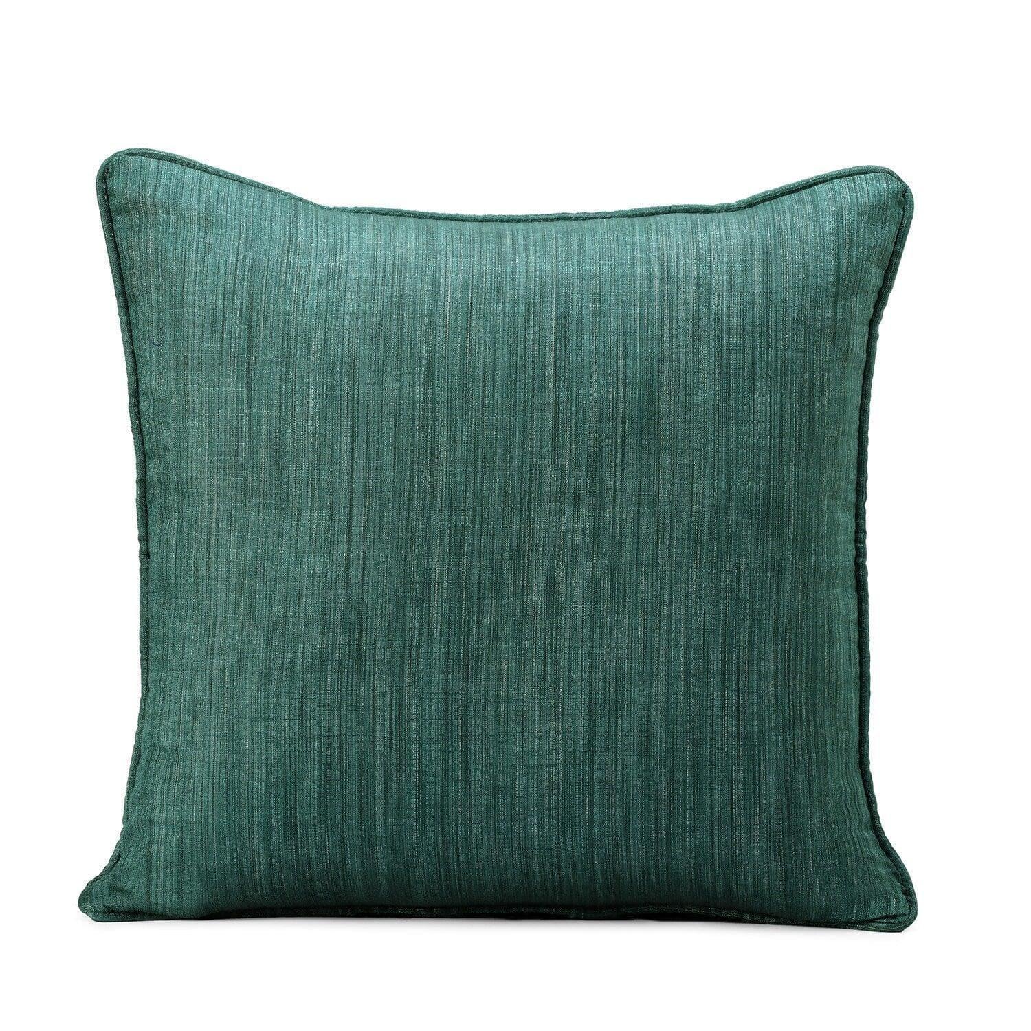 Basil Green Designer Shantung Faux Silk Cushion Covers - Pair (2 pcs.)