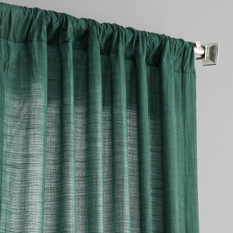 Basil Green Designer Shantung Faux Silk Curtain - HalfPriceDrapes.com