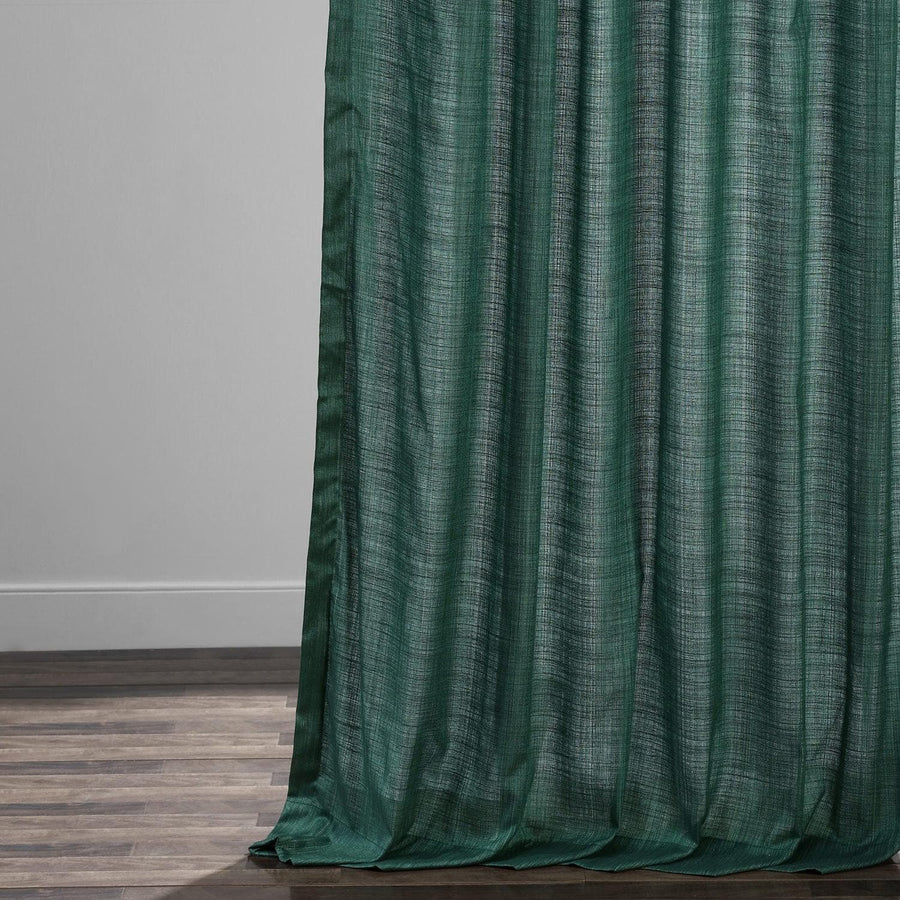 Basil Green Designer Shantung Faux Silk Curtain - HalfPriceDrapes.com