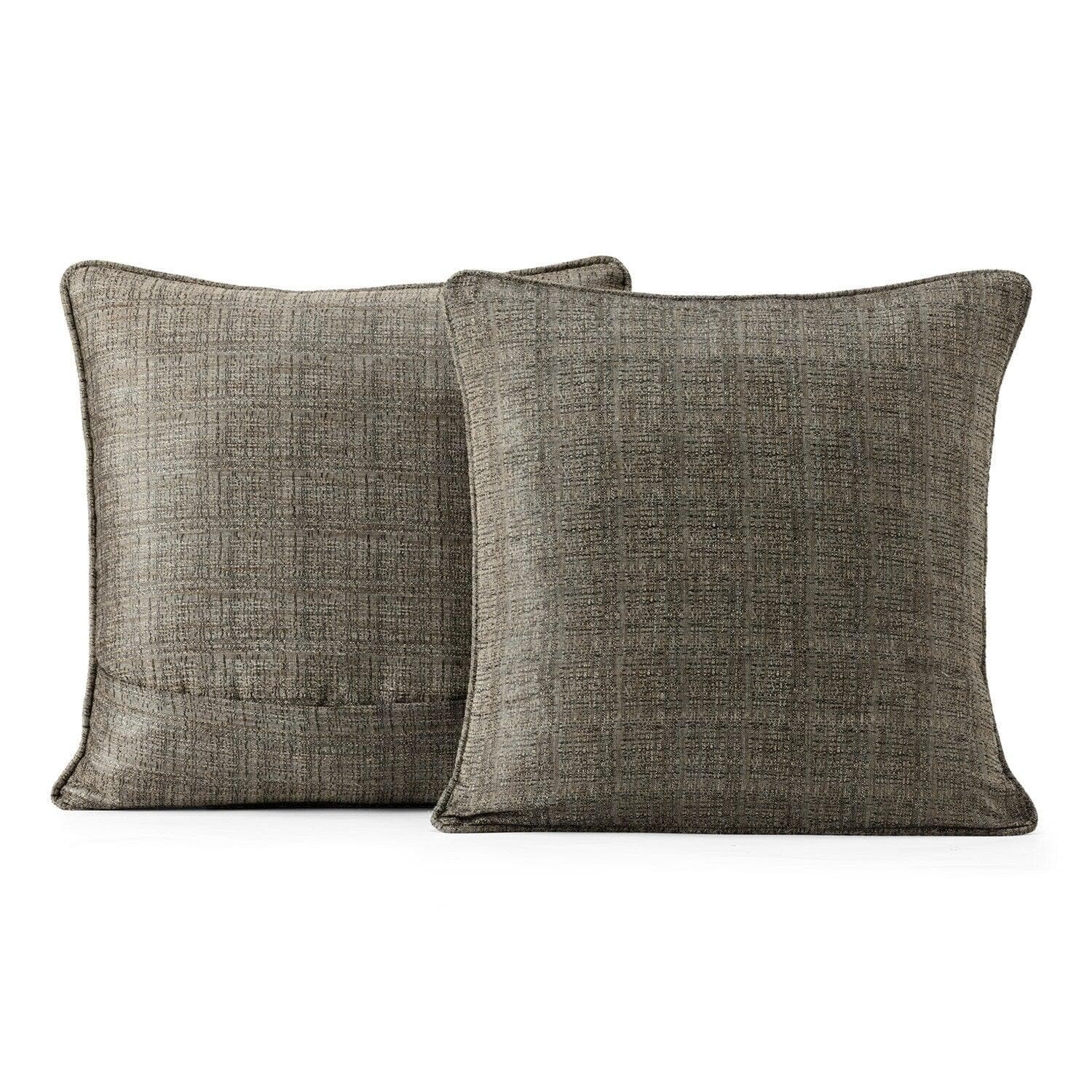 Nighthawk Grey Faux Raw Silk Cushion Covers - Pair (2 pcs.)