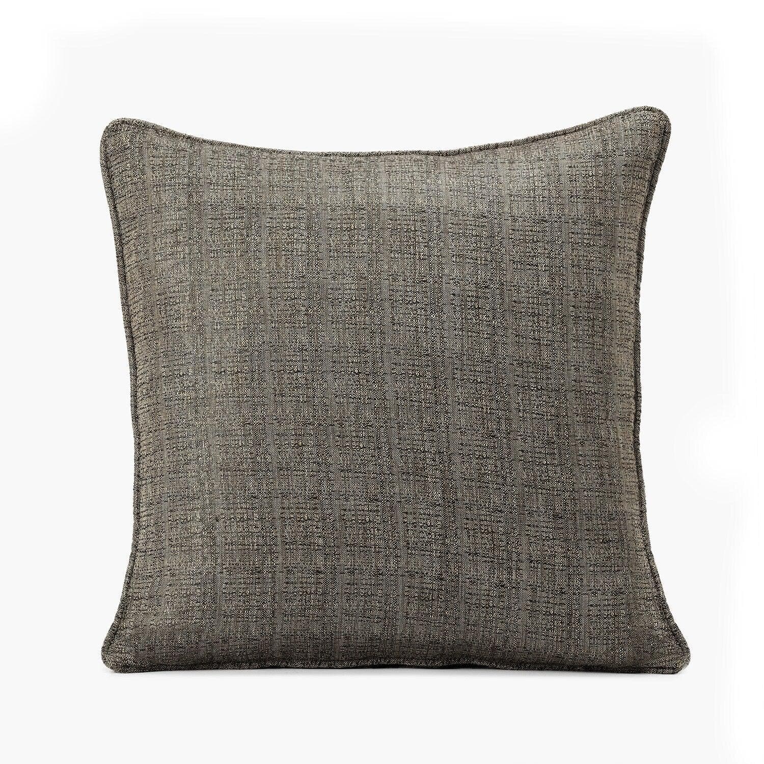 Nighthawk Grey Faux Raw Silk Cushion Covers Pair
