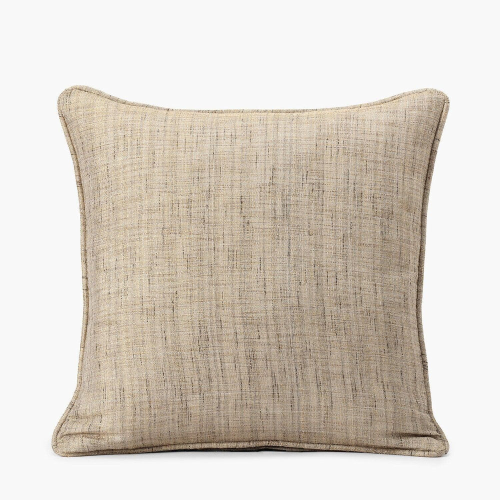Linen Tan Faux Raw Silk Cushion Covers - Pair (2 pcs.)