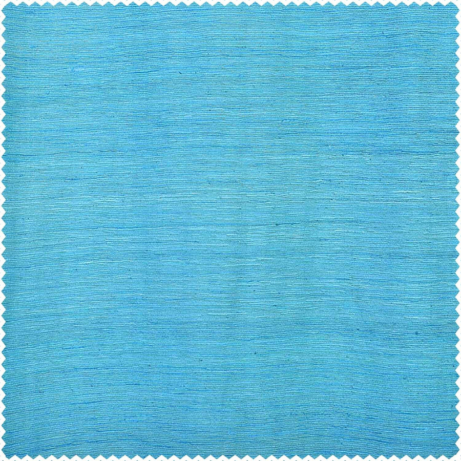 Cozumel Blue Raw Silk Swatch - HalfPriceDrapes.com