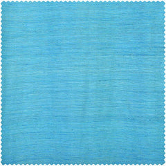 Cozumel Blue Raw Faux Silk Cushion Covers - Pair