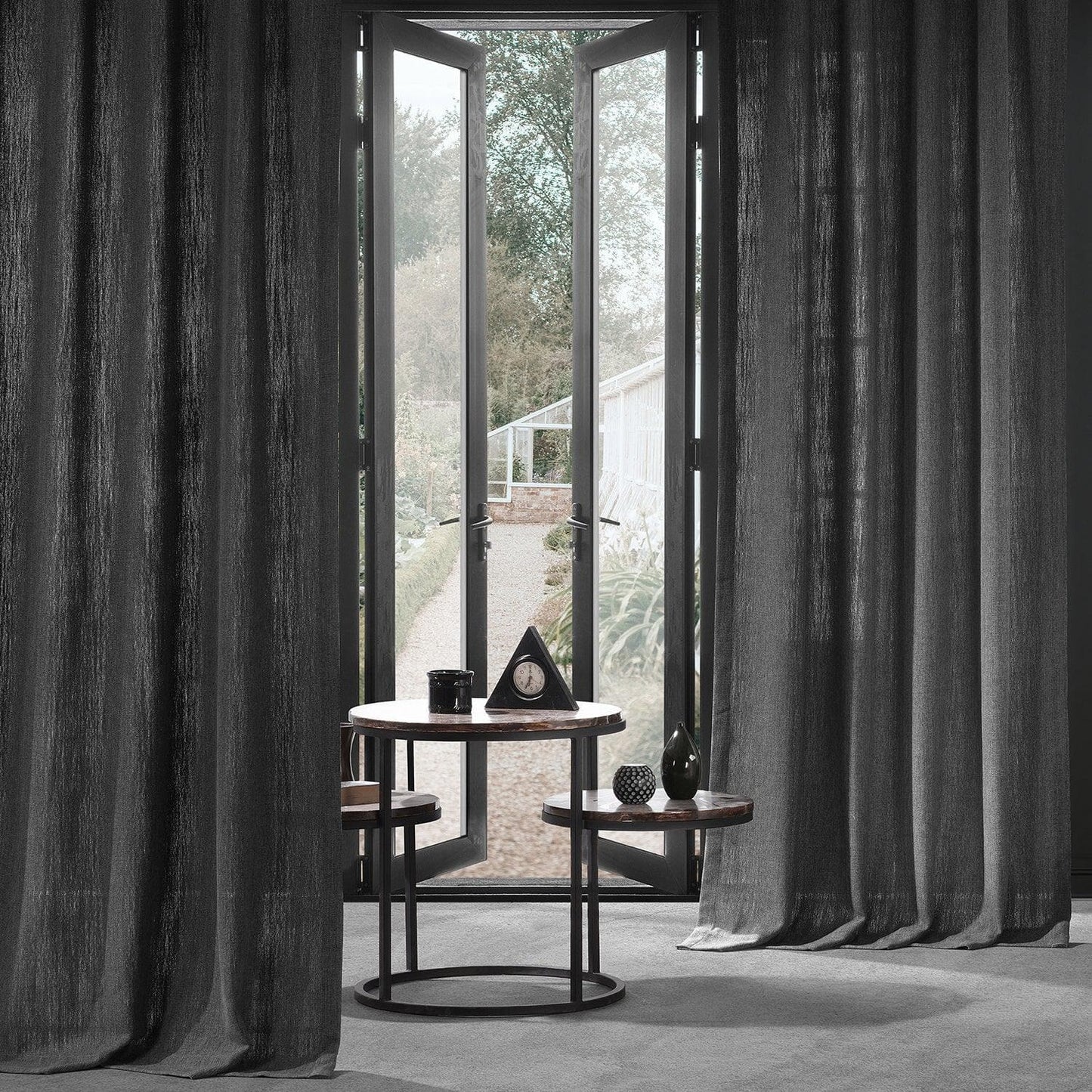 Slate Grey Heavy Faux Linen Custom Curtain - HalfPriceDrapes.com