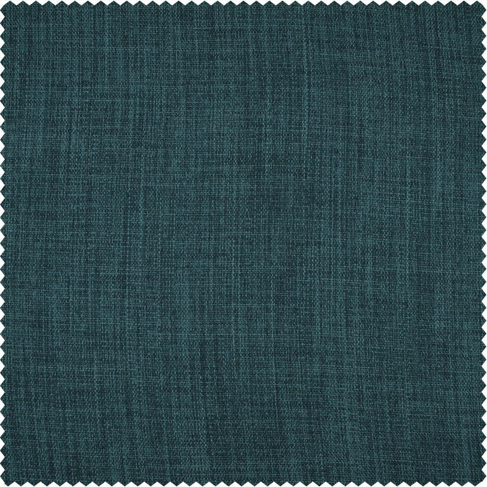 Slate Teal Green Textured Faux Linen Custom Curtain - HalfPriceDrapes.com