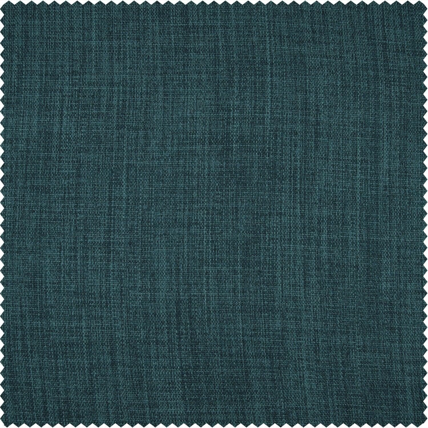 Slate Teal Green Textured Faux Linen Custom Curtain - HalfPriceDrapes.com