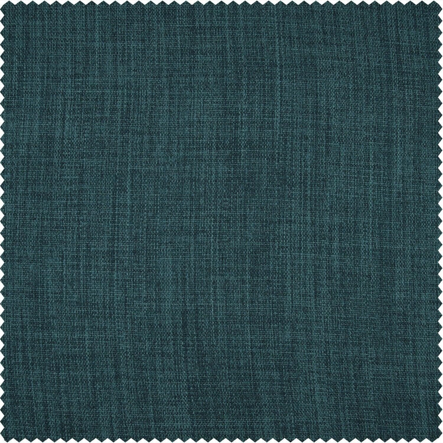 Slate Teal Green Textured Faux Linen Custom Curtain - HalfPriceDrapes.com