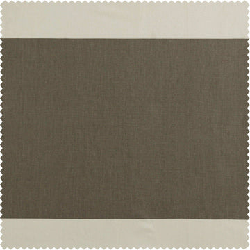 Thunder Tan & Off White Horizontal Striped Printed Cotton Custom Curtain - HalfPriceDrapes.com