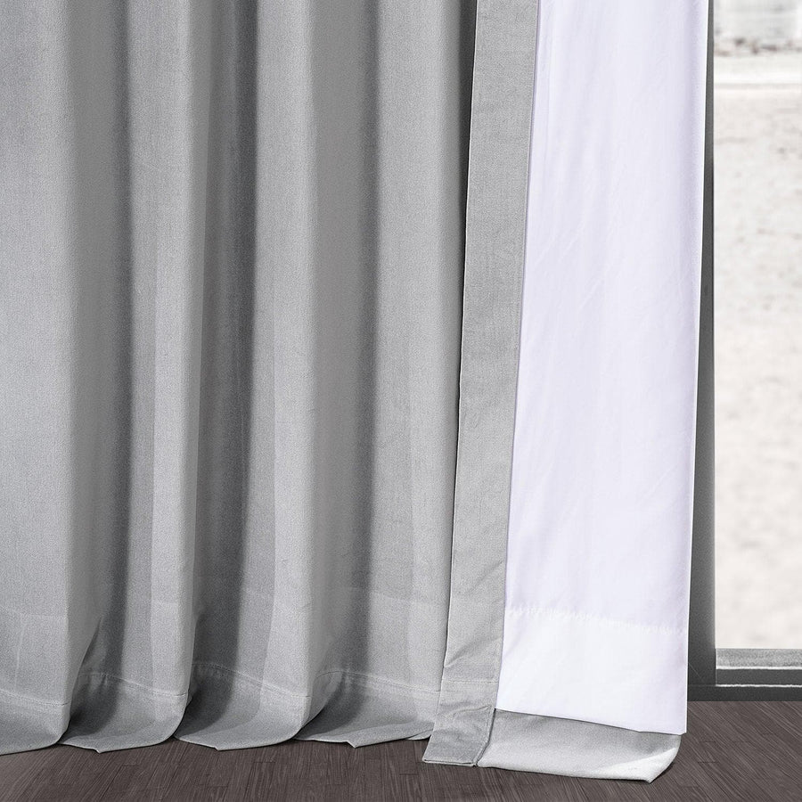 Contempo Grey Vintage Cotton Velvet Curtain