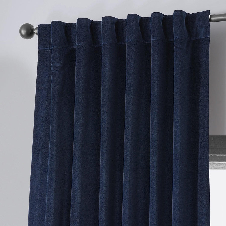 Astrology Blue Vintage Cotton Velvet Curtain