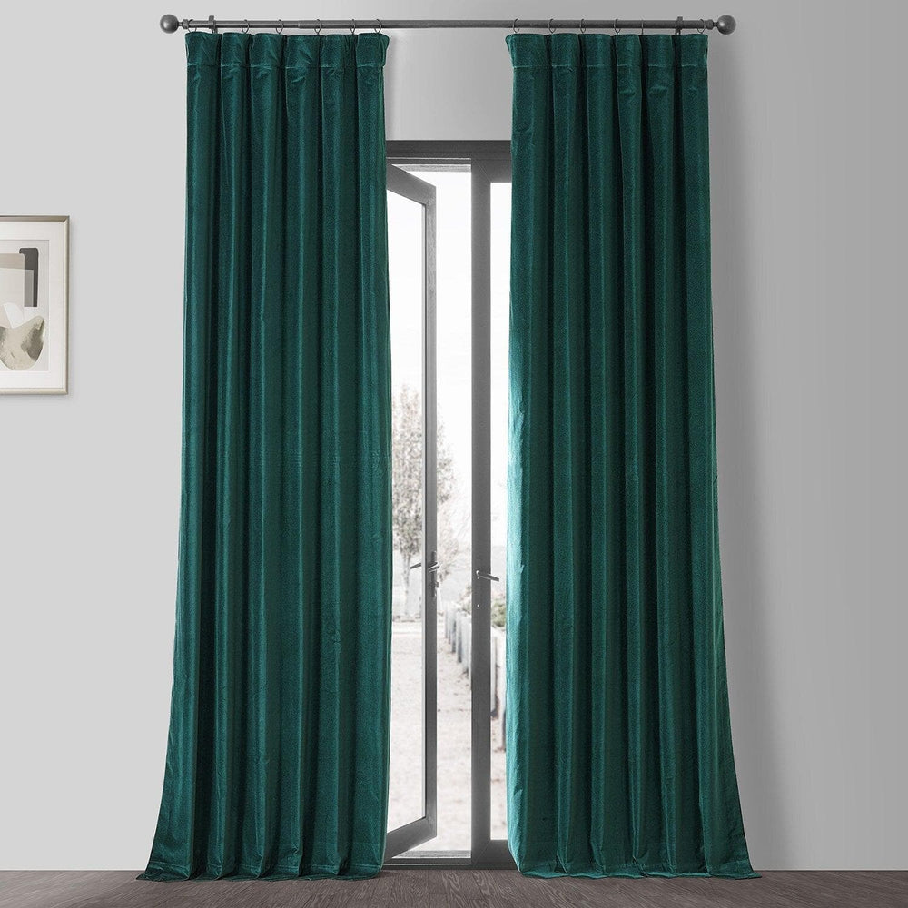 Dublin Green Vintage Cotton Velvet Curtain