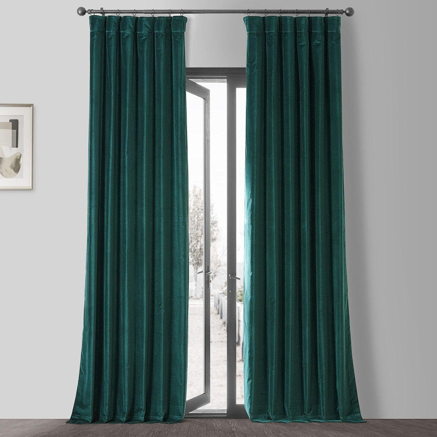 Dublin Green Vintage Cotton Velvet Curtain