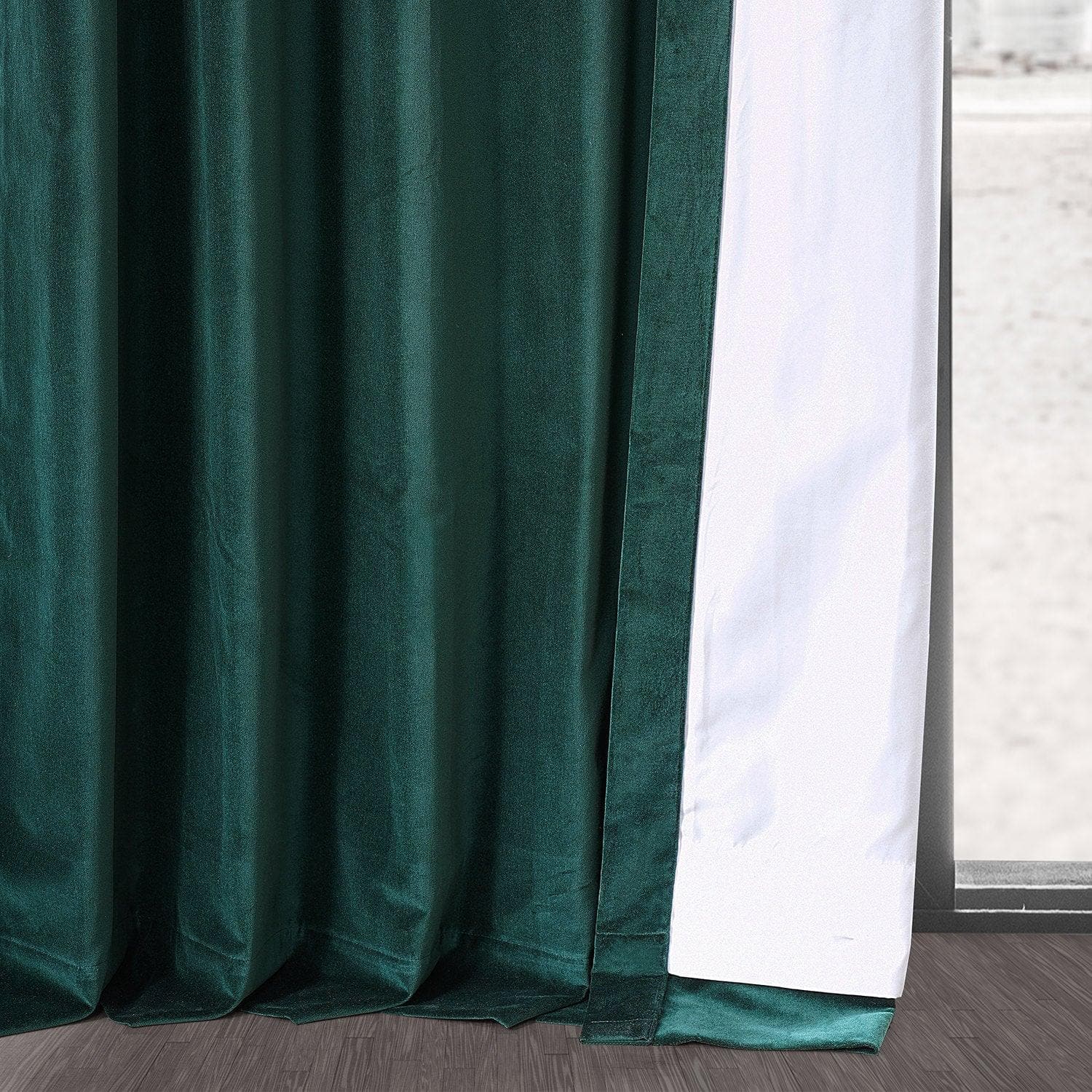 Dublin Green Vintage Cotton Velvet Curtain