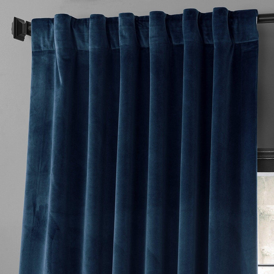 Americana Blue Urban Lush Velvet Curtain