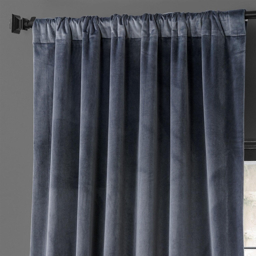 Iron Stone Grey Urban Lush Velvet Curtain