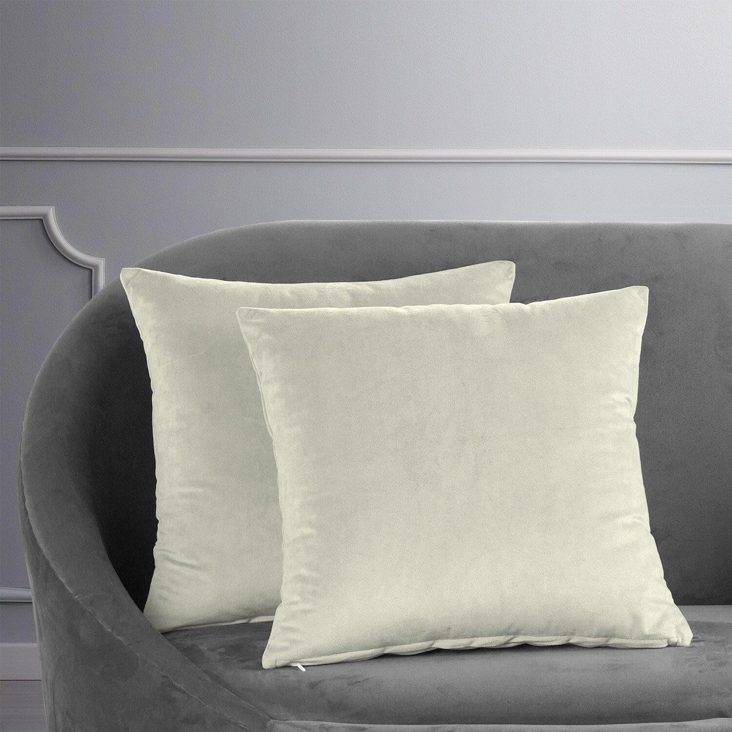 Porcelain White Signature Velvet Cushion Covers - Pair - HalfPriceDrapes.com