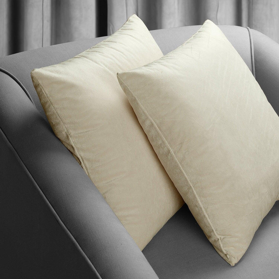 Alabaster Beige Signature Velvet Cushion Covers - Pair - HalfPriceDrapes.com