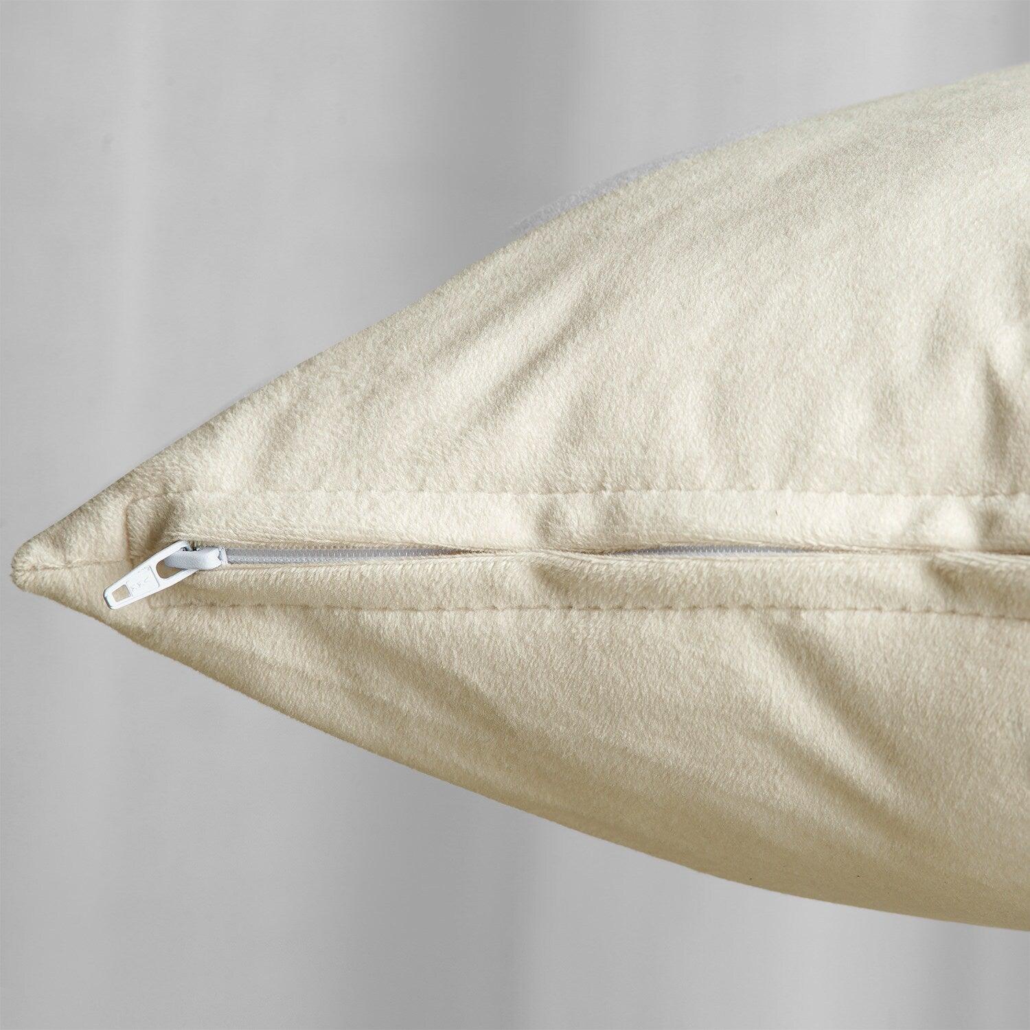 Alabaster Beige Signature Velvet Cushion Covers - Pair - HalfPriceDrapes.com