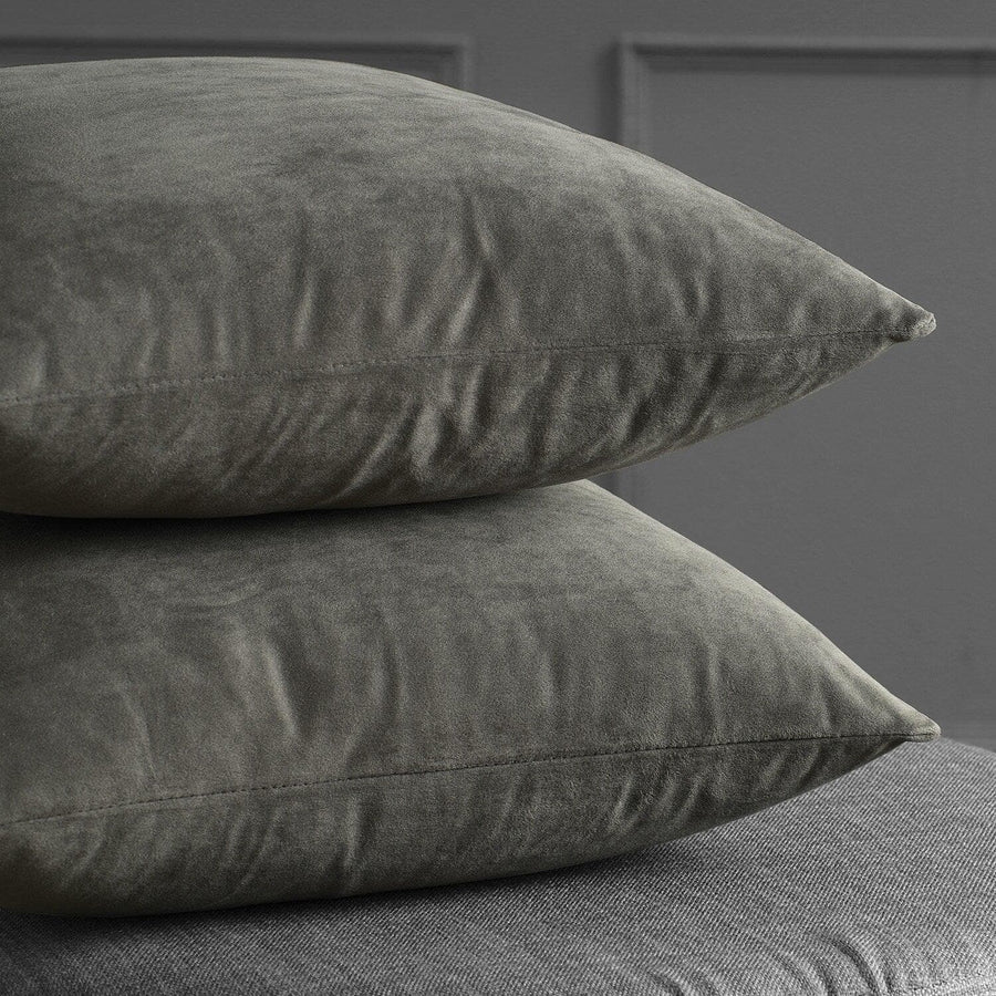 Gunmetal Grey Signature Velvet Cushion Covers - Pair - HalfPriceDrapes.com
