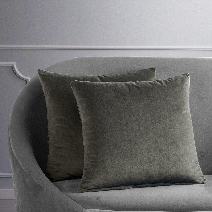 Gunmetal Grey Signature Velvet Cushion Covers - Pair - HalfPriceDrapes.com