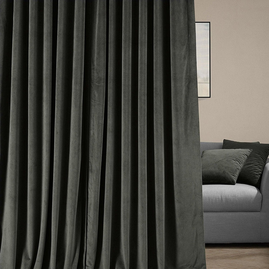 Gunmetal Grey Signature Velvet Custom Curtain - HalfPriceDrapes.com