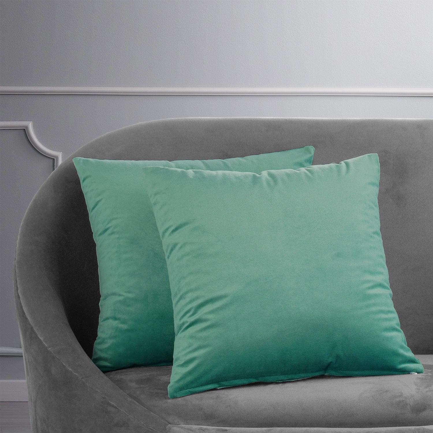 Aqua Mist Signature Velvet Cushion Covers - Pair - HalfPriceDrapes.com