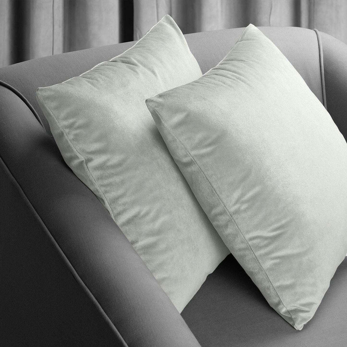 Reflection Grey Signature Velvet Cushion Covers - Pair - HalfPriceDrapes.com