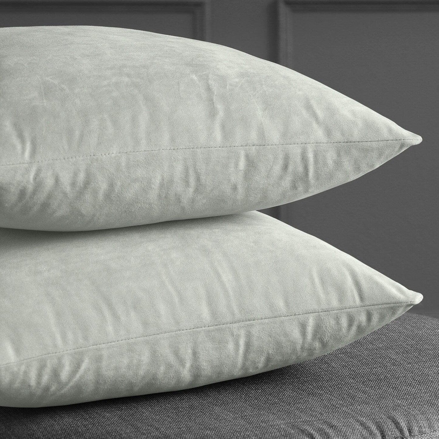 Reflection Grey Signature Velvet Cushion Covers - Pair - HalfPriceDrapes.com